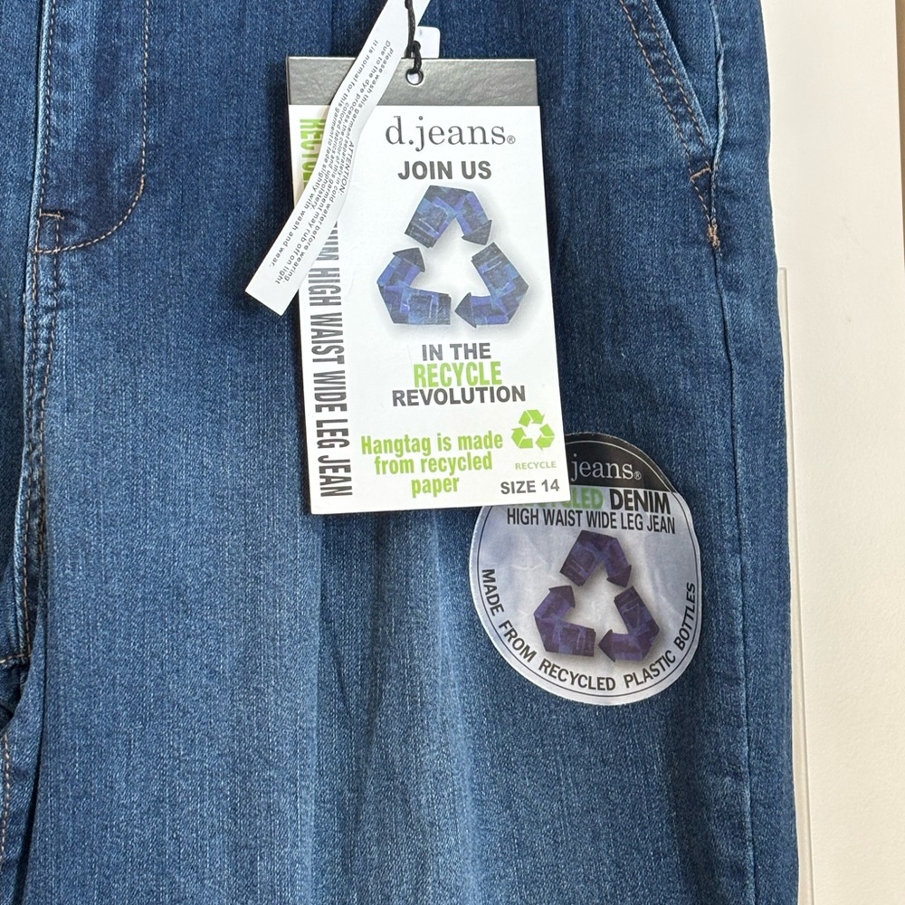 NWT d. Jeans Blue Wide-Leg Denim Jeans - Picture 4 of 10
